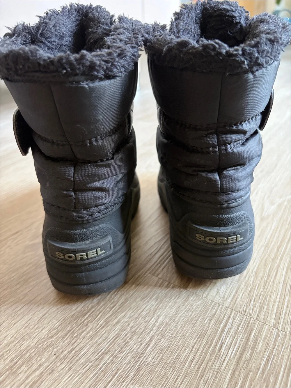 Sorel Kids Black Faux-Fur Trim Snow Boots